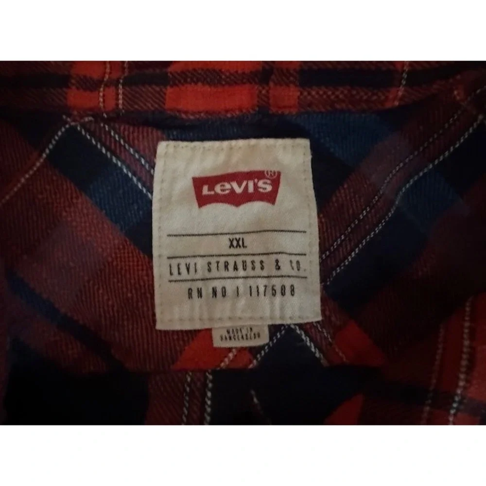 Levi's Shirt Plaid Flannel Long Sleeve Button Up Mens 2X‎